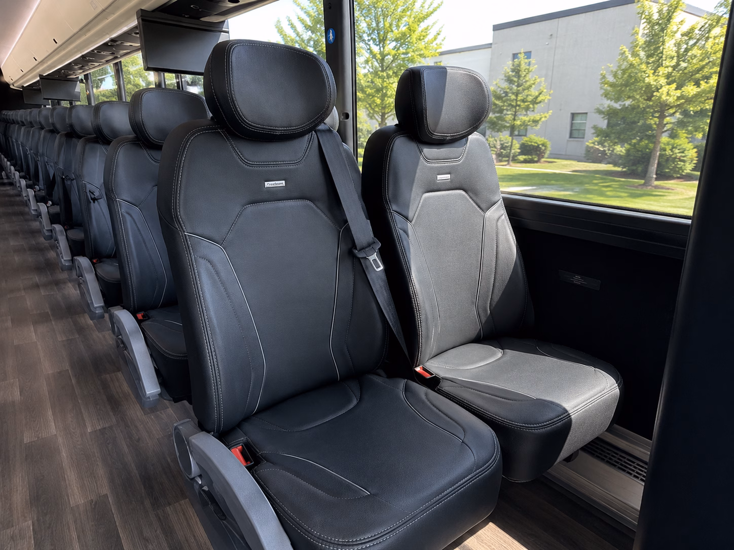 56 passenger charter bus inside