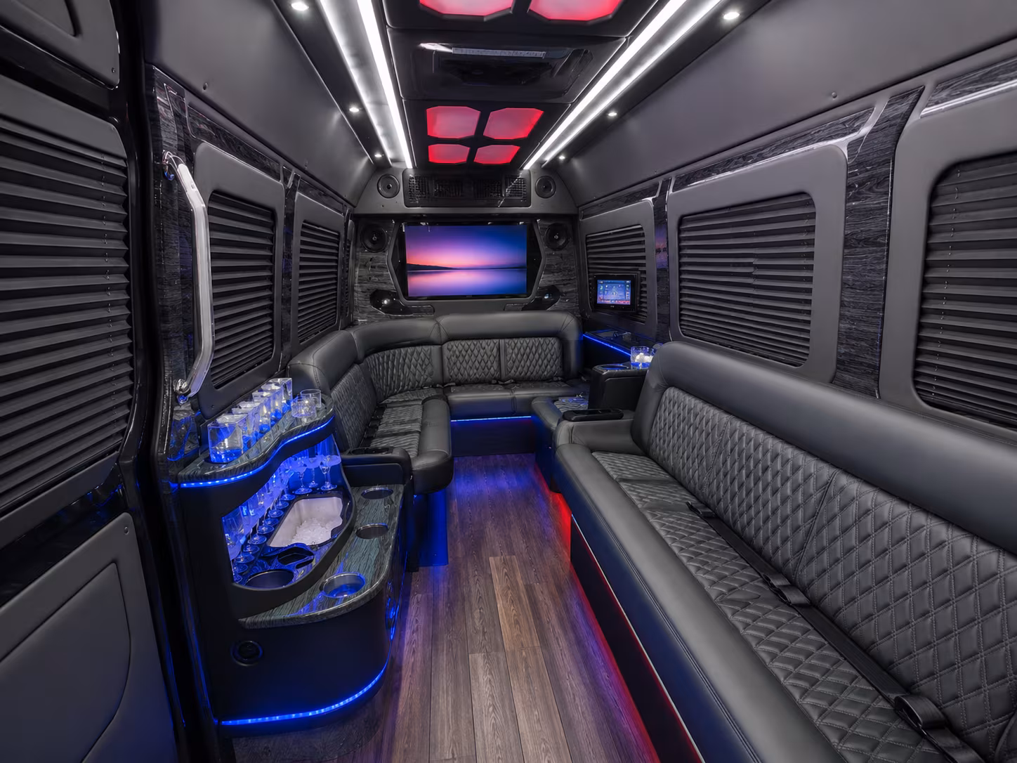 macon 30 passenger party bus interior
