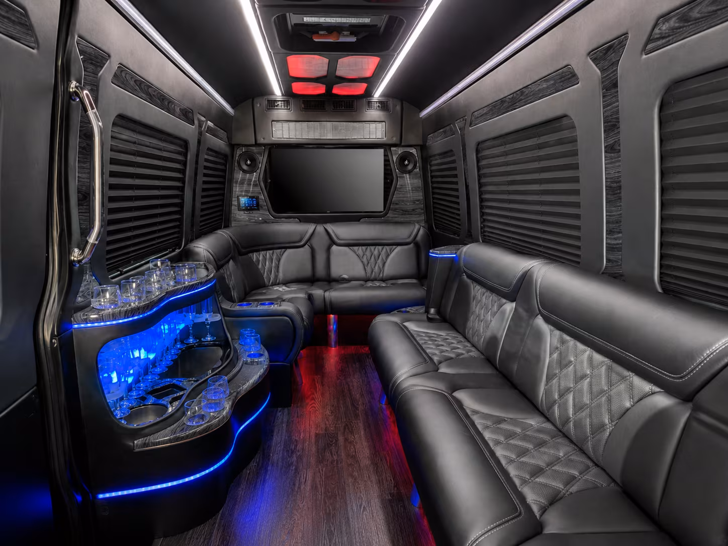 macon 40 passenger party bus interior